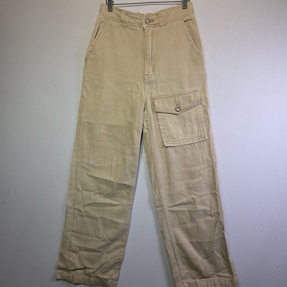 BDG Urban Outfitters Cargo Pants Women's Size 28 Khaki Tan Wide Leg 100% Cotton